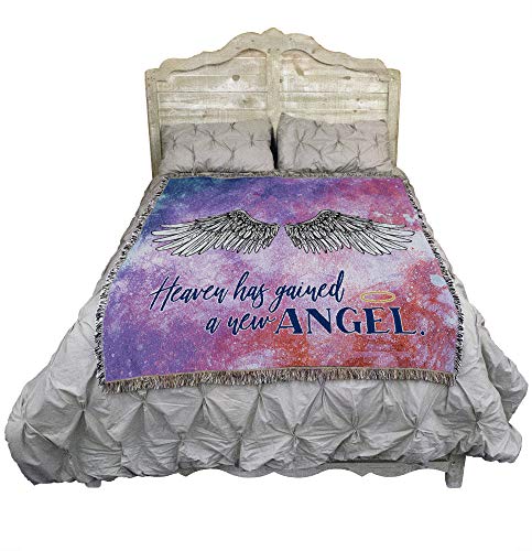 Pure Country Weavers Heaven Has Gained A New Angel Blanket - Sympathy Bereavement Gift Tapestry Throw Woven from Cotton - Made in the USA (72x54) - color: New Angel, size: 72" x 54"