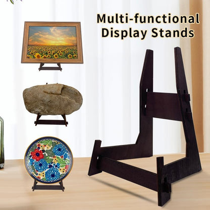 2 Pack 8 Inch Wooden Plate Stands for Display | Plate & Picture Frame Holder, Display Stand for Books, Photos, Plaque, Bowl, Tabletop Decorative Stand