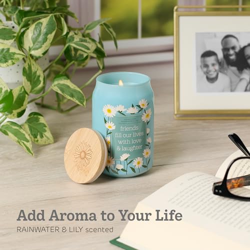 With Love Soy Wax Scented Candle: Friends Fill Our Lives w/Love & Laughter | Scented Candle, Home Decor, Gifts for Friends, Pure Essential Oils, Up to 60 Hours Burn Time, Glass Jar w/ Bamboo Lid - style: Friends Fill Our Lives