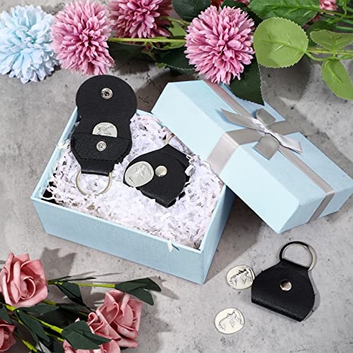 5 Sets Guardian Gift Angel Coins Inspirational Always with You Angel Coin Pocket Token Relationship Keepsake Double Sided Memorial Tokens with Leather Keychain for Prayer Family Friends - size: Medium