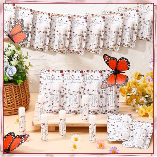 30 Pack a Little Wildflower Baby Shower Games Prizes Gifts Bulk Wildflower Lip Balms Favors for Winners Boys Girls Gender Reveal Favors Decorations Halloween Baby Shower Thanksgiving Gift Bags Stuffer - style: A Little Wildflower