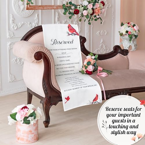 Yopyame Reserved Memorial Wedding Chair Sign Wedding Memorial Reserved Chair Sign Banner in Loving Memory Save a Seat for Someone in Heaven 15 x 50'' With Love From Heaven Memorial Signs for Loss Seat