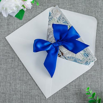 20 PCS 5.12x7.2 Butterfly Personalized Quinceanera Invitation, Customized XV Anos Laser Cut Invitation Cards with Envelopes (Silver Glitter Personalized) - color: 20 PCS Silver Glitter Personalized