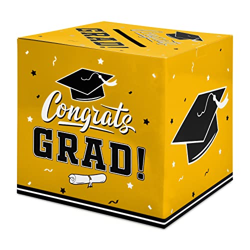 Gatherfun Graduation Decorations - Graduation Card Box, Party Favors, Yellow - color: Yellow