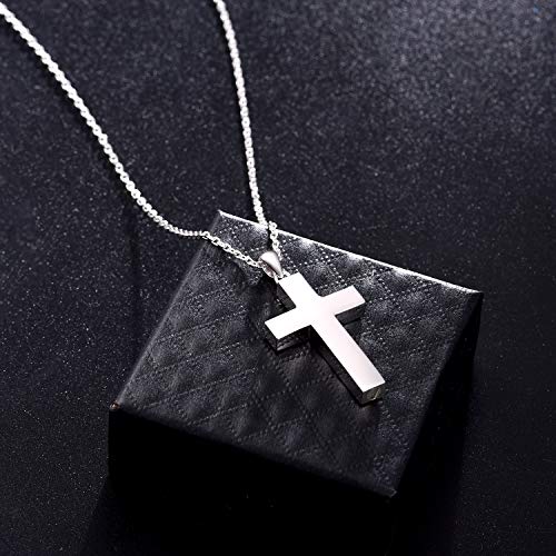 Cross Urn Necklace for ashes 925 Sterling Silver religious Cross Cremation Pendant Jewelry Faith Hope Love Gifts for Men - style: Cross Urn pendant