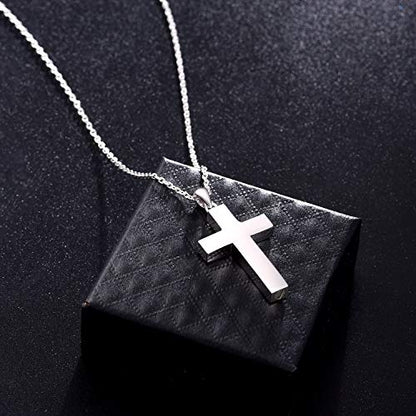 Cross Urn Necklace for ashes 925 Sterling Silver religious Cross Cremation Pendant Jewelry Faith Hope Love Gifts for Men - style: Cross Urn pendant