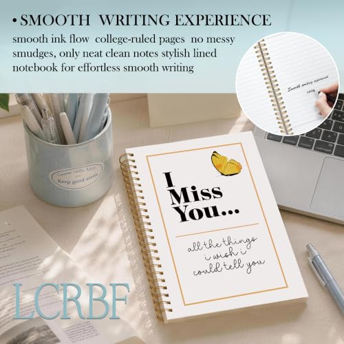 I Miss You Memorial Gifts Spiral Notebook Journal 5.5x8.3in | Sympathy Gifts for Loss of Loved One, All The Things I Wish I Could Tell You Notebook Journals for Grieving - color: I Miss