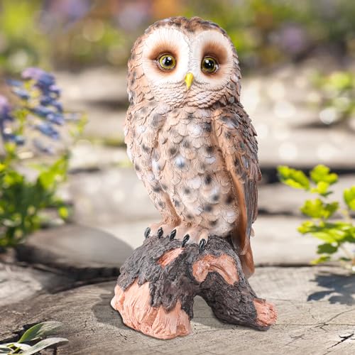Owl Statue Outdoor, Resin Owl Garden Statues Owls Figurines Yard Decoration | Garden Sculpture for Home Decor, Outside, Porch, Patio, Lawn Decor and Garden Gifts for Mom - color: Owl