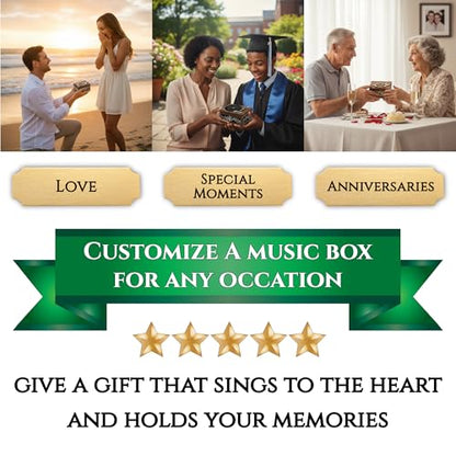 Custom Memorial Angel Wings MP3 Music Box, Your Photo & Text, Plays Any Song Sympathy Gift (Box Top Text) - style: Box Top Text