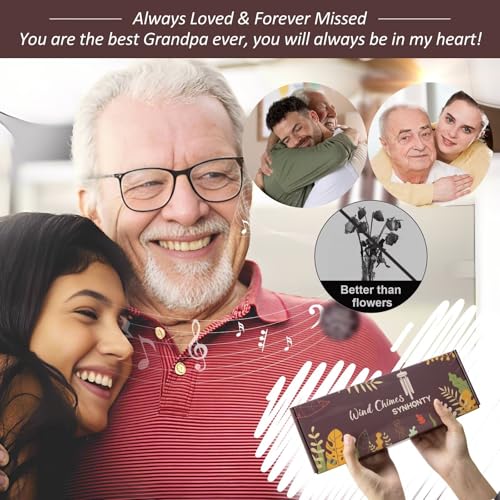 Memorial Gifts for Loss of Grandfather, 25''Memorial Wind Chimes for Loss of Grandpa,Sympathy Gifts for Loss of Grandfather, Bereavement, Condolence, Remembrance Gifts,Windchimes in Memory of Grandpa - size: Grandpa