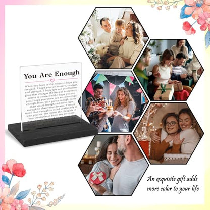 Encouragement Gifts for Women, Get well Soon Gifts for Women, Motivation Gift for Woman, Modern Transparent Acrylic Desk Plaque with Inspirational Quotes, 10 x 10 x 1.5 cm,XXY120 - style: Woman