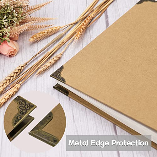 Vienrose 3 Rings Self Adhesive Photo Album 20 Sheets/40 Pages Khaki | Hardcover, DIY Scrapbooking Kit, Paper Scrapbook, 9 x 10 6 inch, Lover Friends Kids Wedding - color: Khaki, size: 9'' x 10.6''40Pages