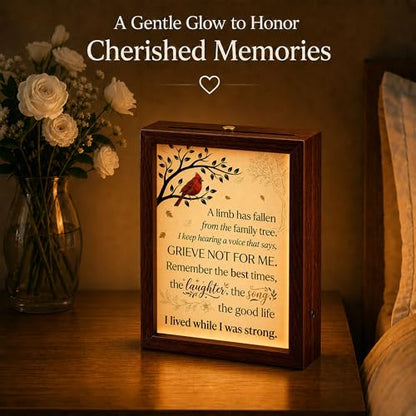 Sympathy Gifts for Loss of Loved One, LED Wood Memorial Shadow Box, 3 Lighting Modes, Bereavement Condolences Remembrance Gifts, 7.4''x5.5''x2.1'' - color: A Limb