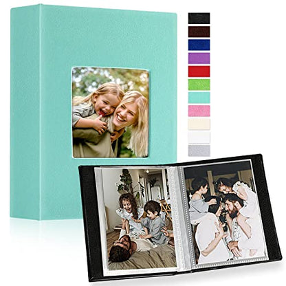 Ywlake Photo Album 4x6 50 Pockets 2 Packs, Small Mini Capacity Leather Photo Albums, Each Pack Holds 50 Top Loader Vertical Only Pictures Teal - color: Teal, size: 50 Photos/2PK