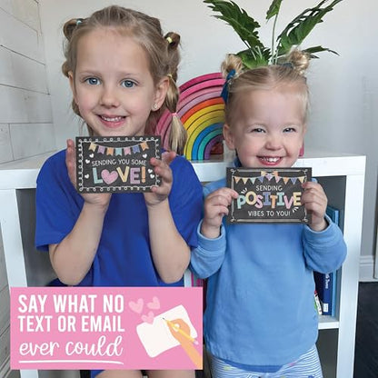 Hadley Designs Thinking of You Cards with Envelopes - 24 Hello Greeting Cards Thinking of You Card for Men & Women Bulk, Blank Encouragement Card for Kids, Just Because Cheerful Encouraging Notecards - style: Chalk Colorful