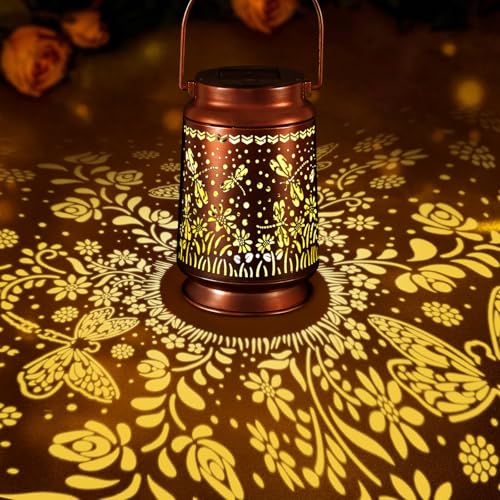Solar Lanterns Outdoor Waterproof Gifts for Women Grandma Gifts - style: Dragonfly
