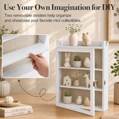 11x16 Flower Shadow Box Frame with Shelves, White - color: Standard White