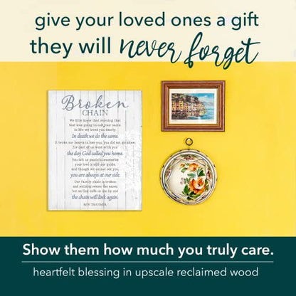 Dexsa Broken Chain 11.75 x 15 Wood Plank Look Wall Art Plaque | Made in the USA - size: 11.75" x 15"
