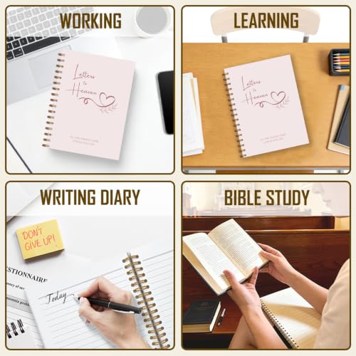 Letters to Heaven Grief Journal Gift for Women Men 5.5x8.3in（Pink） - color: Pink