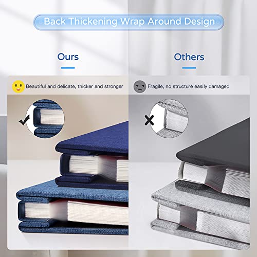 Popotop Large Photo Album Self Adhesive 4x6 5x7 8x10 Scrapbook Album DIY Picture Book,Gifts for Mom,Family Baby and Wedding,with Metal Pen and Plastic Board - color: Blue, size: 11.5"x10.6"40pages