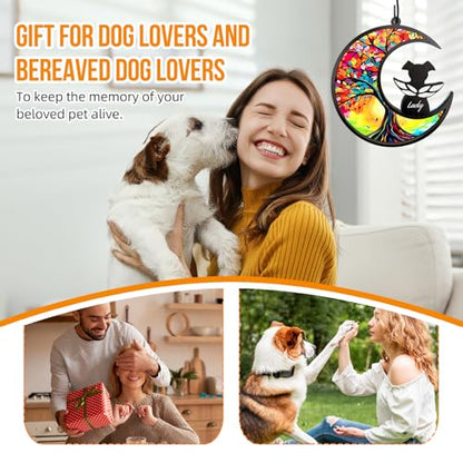 Dog Memorial Suncatcher,Pet Remembrance Gift with Sympathy Card,Tree of Life DIY Ornament for Loss of Dog(Angel Wings) - color: Wing