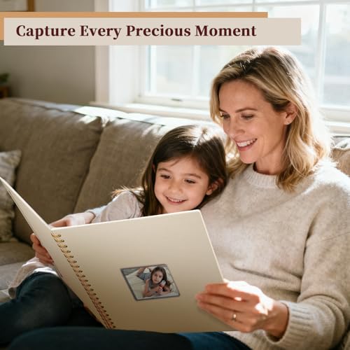 8.5x11 in Scrapbook Photo Album with Window, 30 Sleeves Beige - color: Beige, size: 8.5"X11" 30Sheets