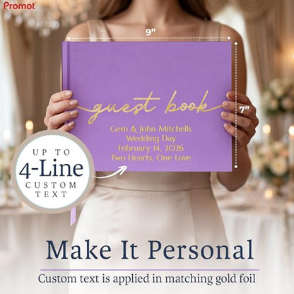 Promot Personalized Guestbook (Lavender Purple) - 110 Lined Pages - color: Lavender Purple