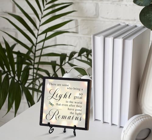 Sympathy Desk Decor Sign, Celebration Of Life Decorations, Desk Decor Signs For Home Bedroom, There Are Some Who Bring A Light Sign, Wooden Decoration With Stand -D04 - style: Brown WoodSign5