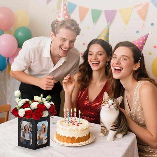 15 Pack Graduation Box Centerpieces for Table 6/7 In Photo Display - color: Black