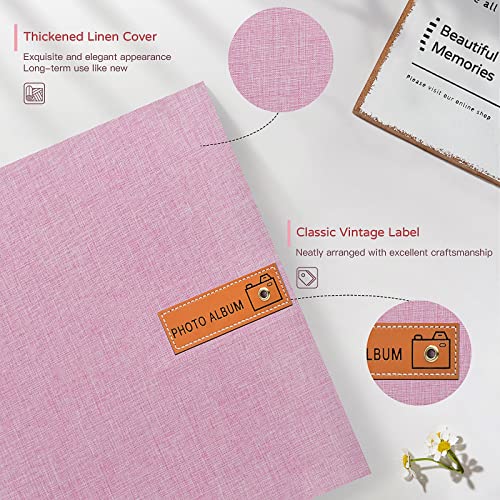 Popotop Large Photo Album Self Adhesive 4x6 5x7 8x10 Scrapbook Album DIY Picture Book,Gifts for Mom,Family Baby and Wedding,with Metal Pen and Plastic Board - color: Pink, size: 11.5"x10.6"40pages