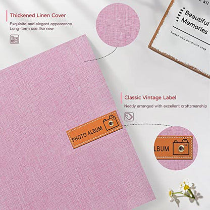 Popotop Large Photo Album Self Adhesive 4x6 5x7 8x10 Scrapbook Album DIY Picture Book,Gifts for Mom,Family Baby and Wedding,with Metal Pen and Plastic Board - color: Pink, size: 11.5"x10.6"40pages