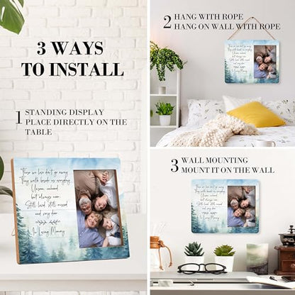 Memorial Pictures Frame, Those We Love Don't Go Away Photo Frame, Sympathy Gifts For Loss Of Loved One, Farmhouse Home Living Room Bedroom Decoration -b23