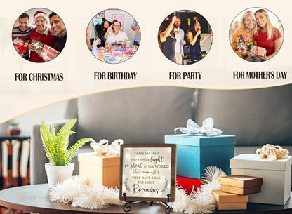 Sympathy Desk Decor Sign, Celebration Of Life Decorations, Desk Decor Signs For Home Bedroom, There Are Some Who Bring A Light Sign, Wooden Decoration With Stand -D02 - style: Brown WoodSign3