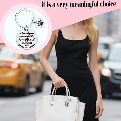 yaozeio Cat Memorial Gifts Cat Dog Keychain Pet Memorial Keychain for Loss of Dog Sympathy Gift for Women Men Paw Print Keychains Son Daughter Brithday Gifts Pet Lover Keychains