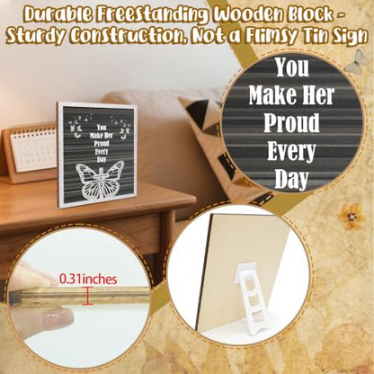 Memorial Plaque Sympathy Gifts for Loss of Loved One, "You Make Her Proud Every Day" Wooden Remembrance Sign for Bereavement, Funeral, Remembrance or Condolences - style: Make Her Proud