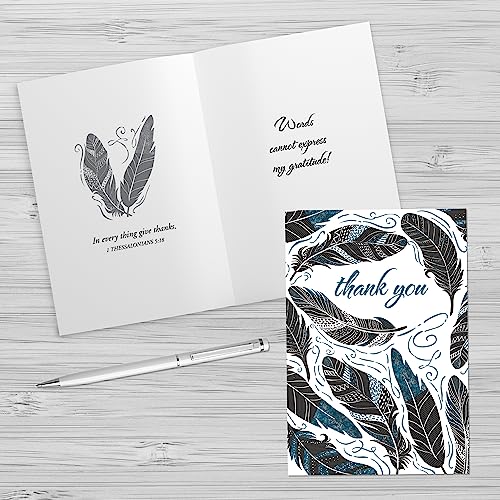 Faithfully Yours Designer Greetings Inspirational Thank You Boxed Card | Biblical Scripture Verse, Faith Based Sentiment, Boxed Card Set, Matching Envelopes
