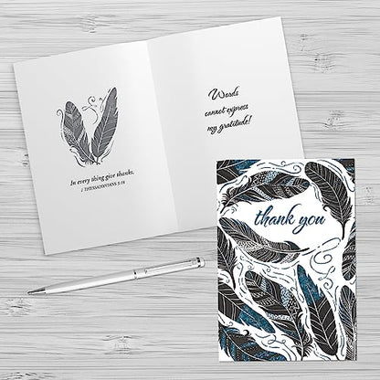 Faithfully Yours Designer Greetings Inspirational Thank You Boxed Card | Biblical Scripture Verse, Faith Based Sentiment, Boxed Card Set, Matching Envelopes