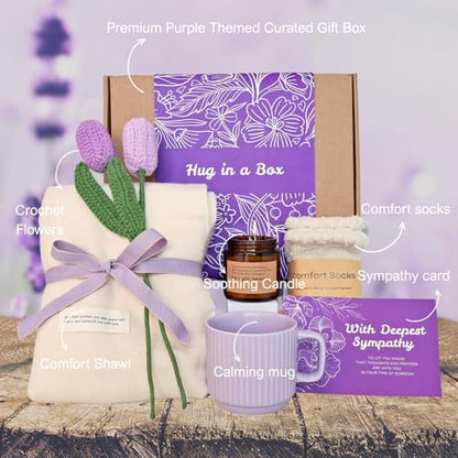 Felinlova Sympathy Gift for Loss of Loved One, Condolences Gift for Loss | Bereavement Gifts Bereavement Comfort Gifts Condolence Care Package with Shawl, Candle, Mug & Comfort Items