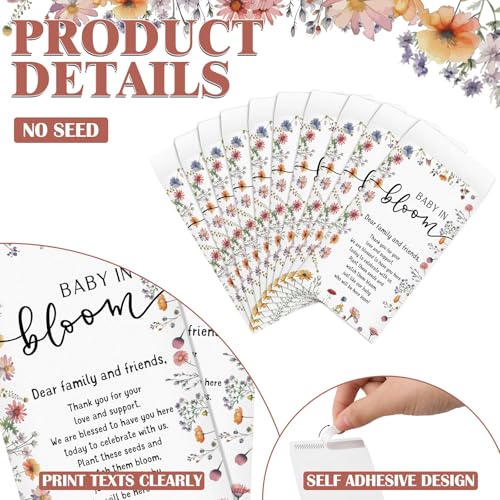 Fumete 100 Pcs Baby Shower Seed Packet Adhesive Envelopes, Wildflowers - style: Wildflowers