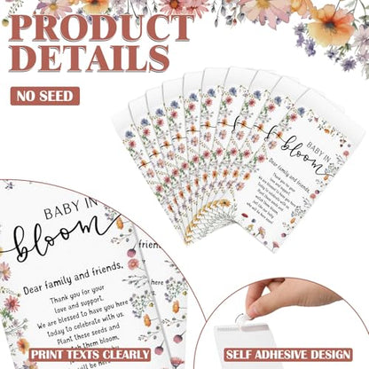 Fumete 100 Pcs Baby Shower Seed Packet Adhesive Envelopes, Wildflowers - style: Wildflowers