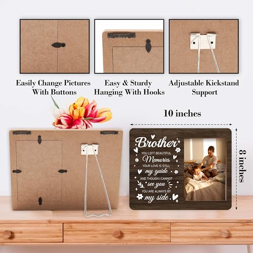 Memorial Pictures Frame, Brother You Left Beautiful Memories Photo Frame, Sympathy Gifts For Loss Of Brother, Farmhouse Home Living Room Bedroom Decoration -b26 - style: Brother