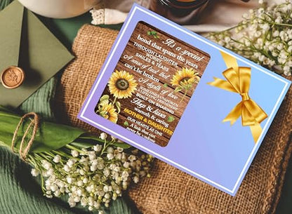 Mother & Daughter Picture Frame - Sunflower Wood Photo Frame for Birthday, Graduation, Mothers Day, Christmas & Thanksgiving Gifts - style: Mother & Daughter