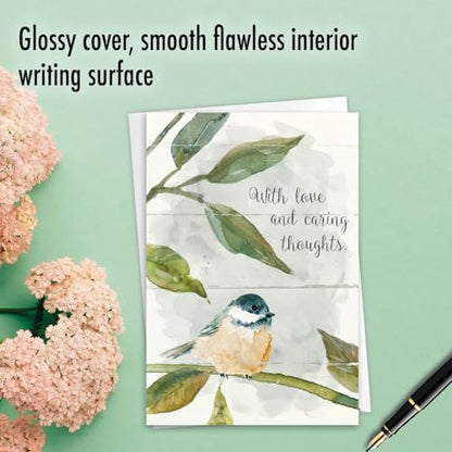 The Best Card Company - Lovely Sympathy Card with Envelope - Deepest Heartfelt Condolences, Love and Prayers - Birds of Encouragement C9144JSMG - style: Birds of Encouragement