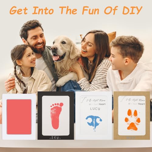 DeerZone Inkless Paw Print Kit,Dog Paw Print Kit,Dog Nose Print Kit - color: Macarons, size: Medium-Large 4 Pack