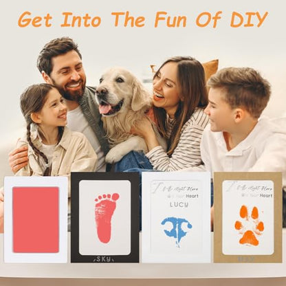DeerZone Inkless Paw Print Kit,Dog Paw Print Kit,Dog Nose Print Kit - color: Macarons, size: Medium-Large 4 Pack