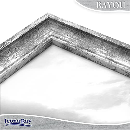 Icona Bay 8x10 Azure Gray Picture Frame - Cape Cod Style 8 x 10 Photo Frame - Table Top or Wall Mount - Bayou Collection - size: 8x10