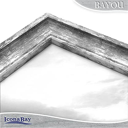 5x7 Azure Gray Picture Frame, Cape Cod Style, Table Top, Wall Mount, Bayou - size: 5x7