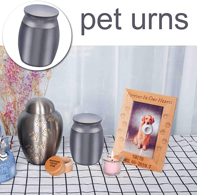 Small Urns for Ashes Mini Human Urns Small Keepsake Stainless Steel Mini Waterproof Memorial Cremation Container Jar for Memorial Pet（Black）