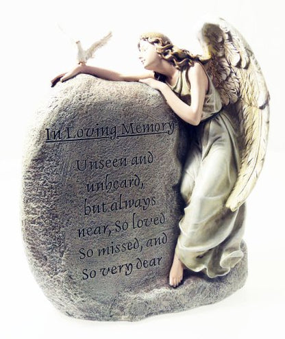 Joseph's Studio by Roman, 11.25" H in Memory Angle Garden Stone, Memorial Outdoor Decor