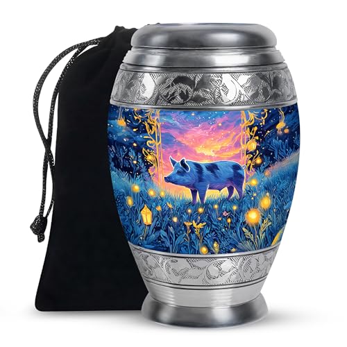 Pig Human Urns for Ashes Adult Woman and Men | Blue Urns For Human Ashes Adult Female - Cremation Urn For Father And Mother Remains For Funeral 10 Inch - color: Pig-2, size: 10 Inch
